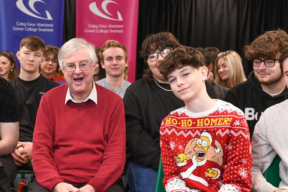 Mark Drakeford and Students
