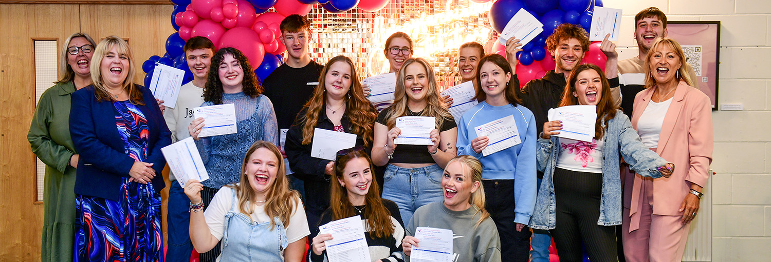 Happy students with results