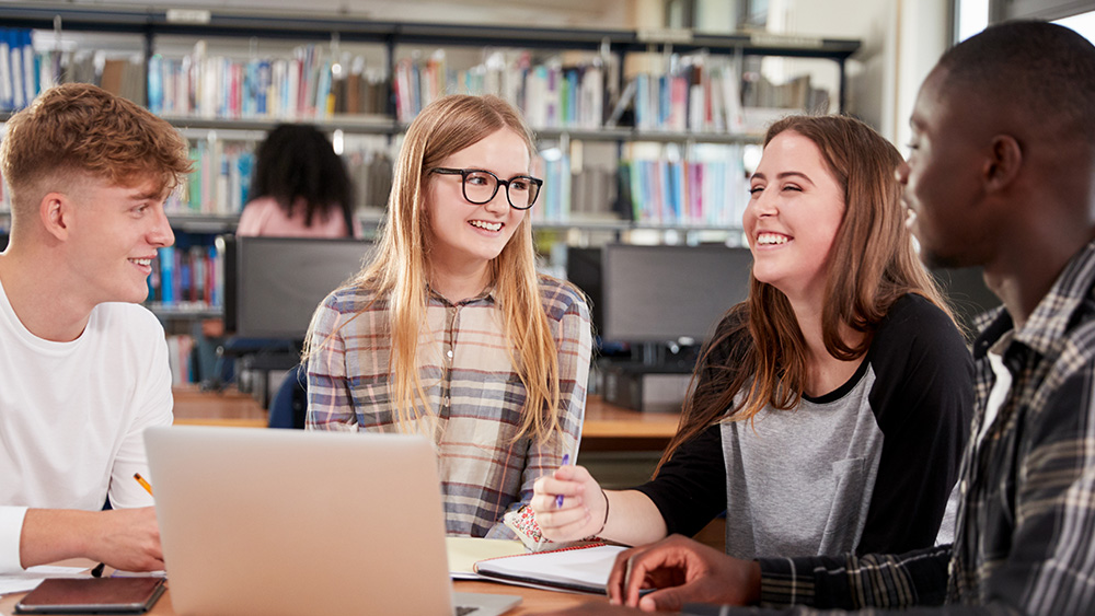 Students smiling