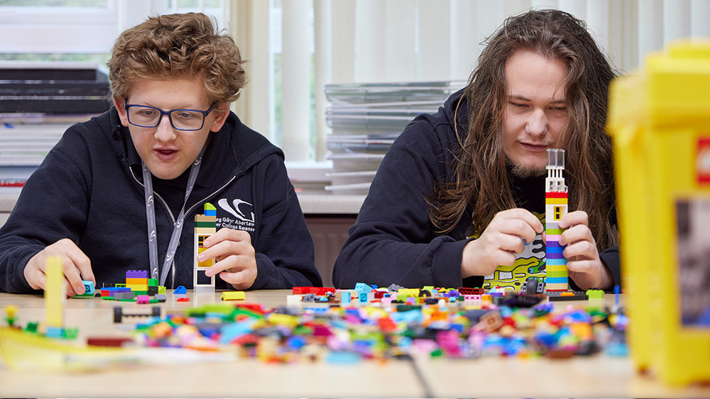 ILS students building with Lego
