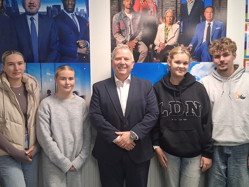 Business students with Russell Greenslade