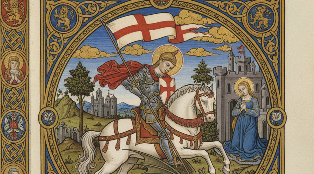 St George illustrated in a medieval style