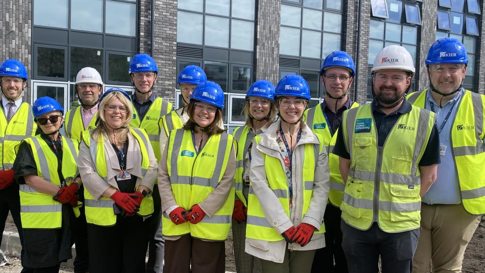 Senior leadership team tour new Gorseinon Campus development