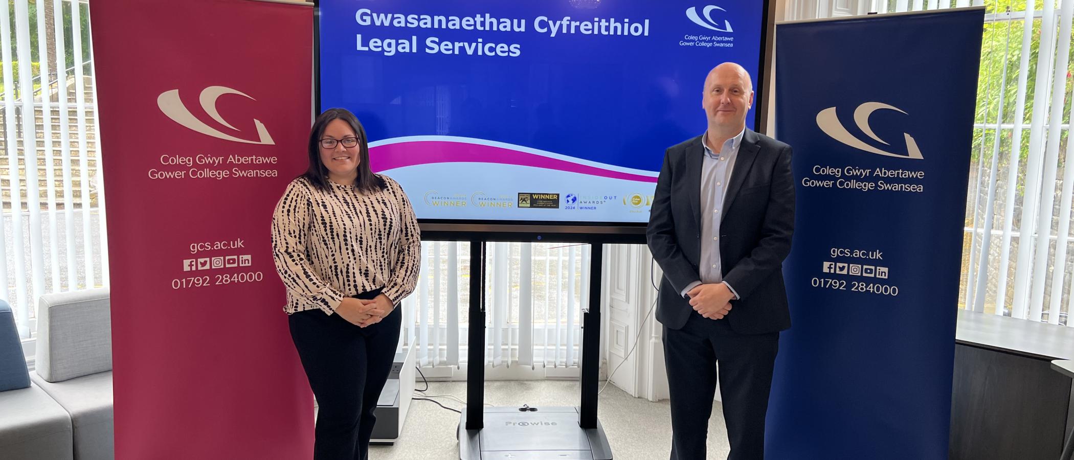 Learning Area Manager Darren Fountain and guest speaker Carly Stevens are pictured at the event. 