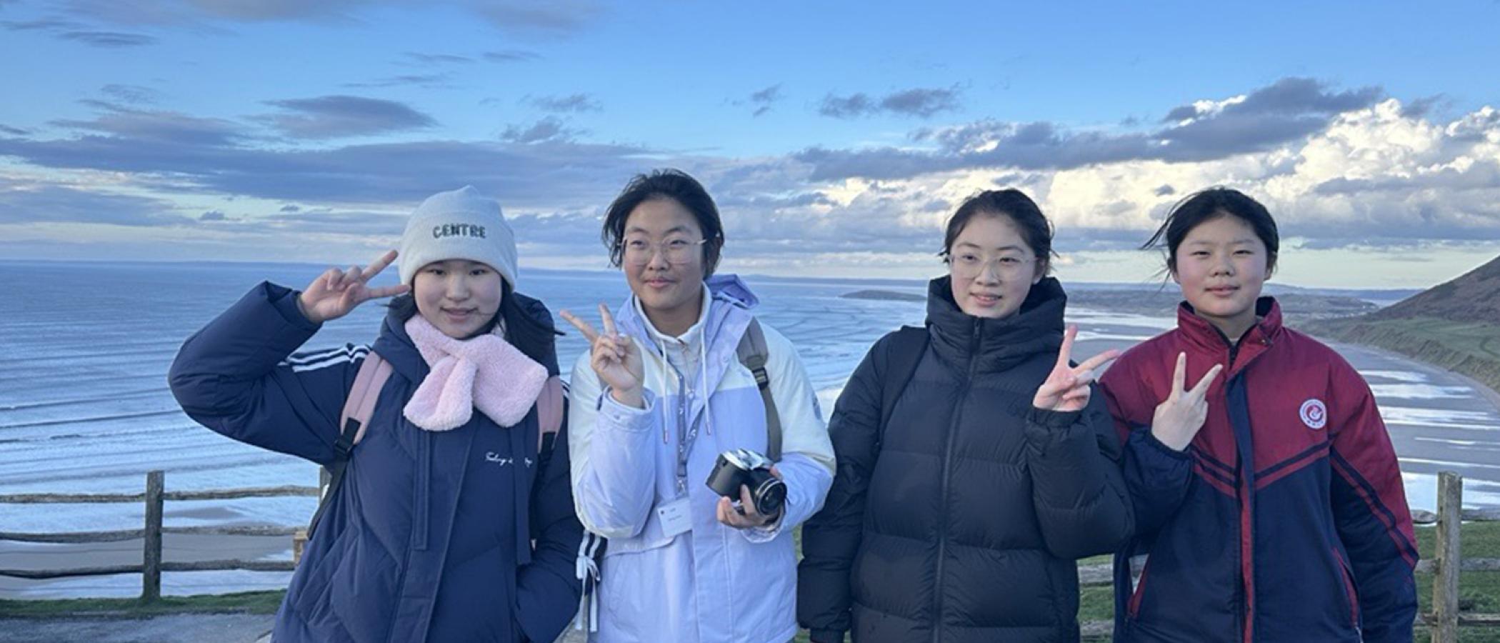 International students at Worms Head