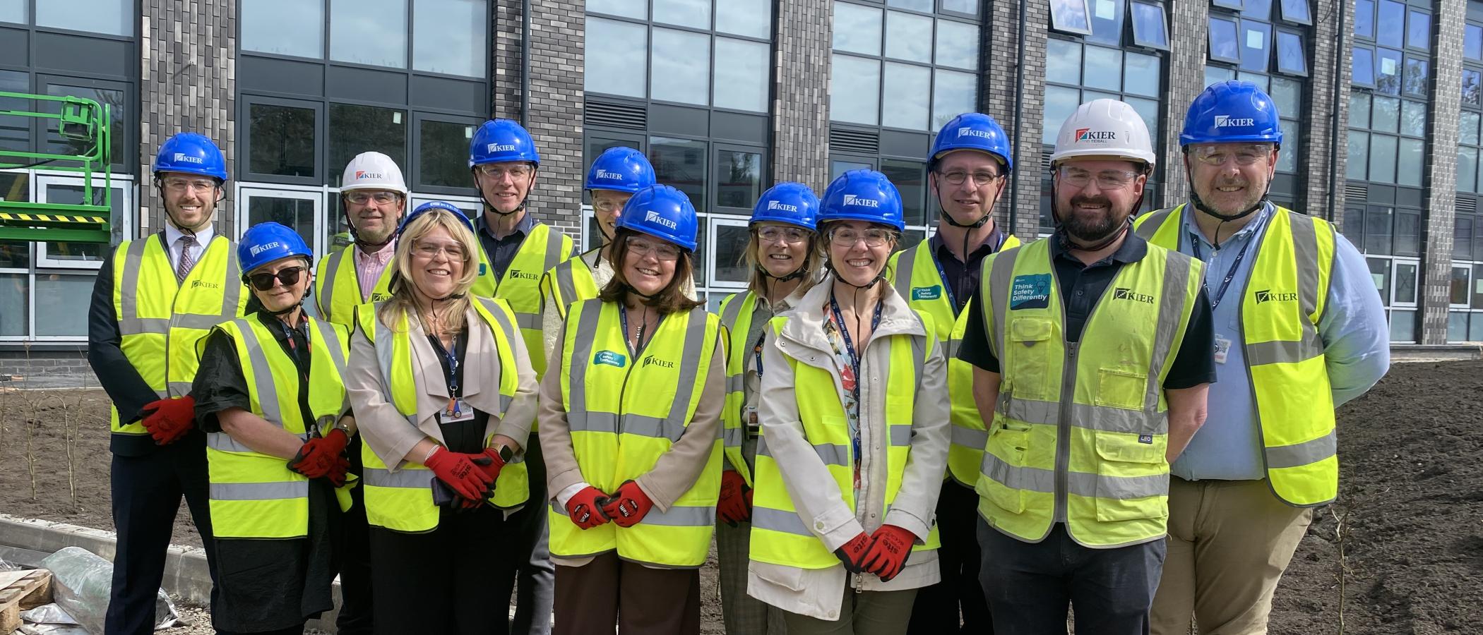 Senior leadership team tour new Gorseinon Campus development