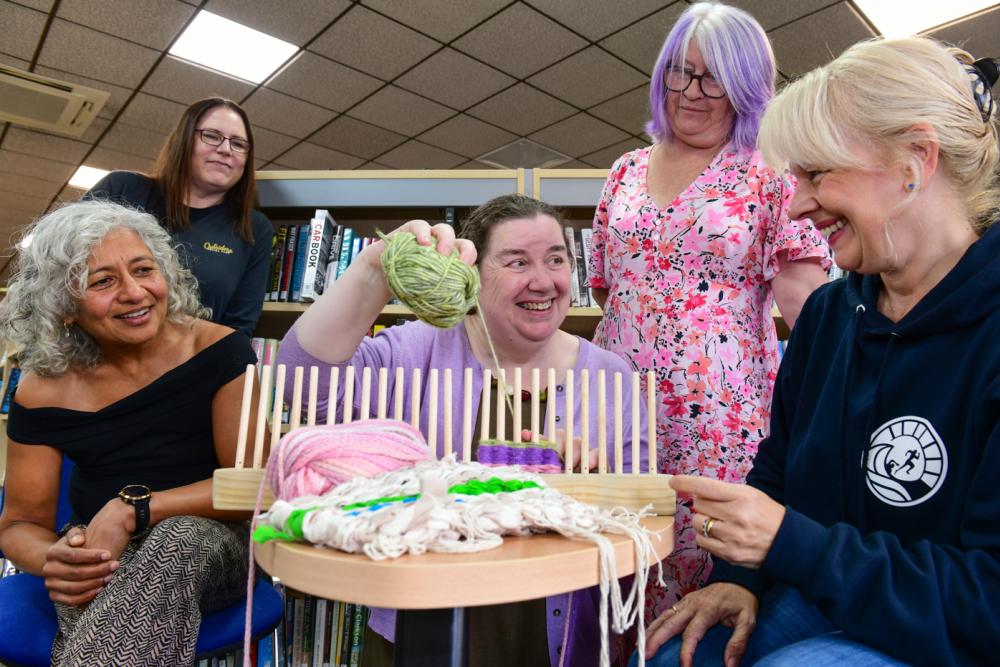 Peg weaving Gorseinon library 