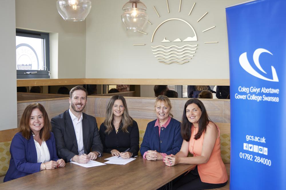 Left to right - Cath Williams Dean of Faculty, Paul Kift Vice Principal, Lucy Hole Secret Hospitality Group, Nikki Neale Vice Principal and Amy Harvey Secret Hospitality Group