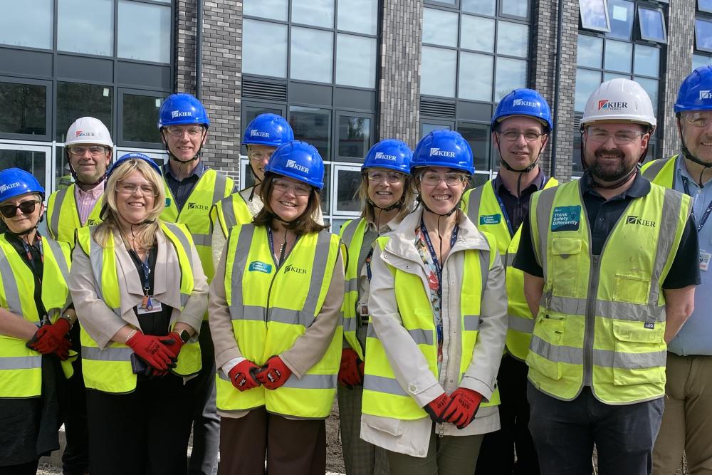 Senior leadership team tour new Gorseinon Campus development